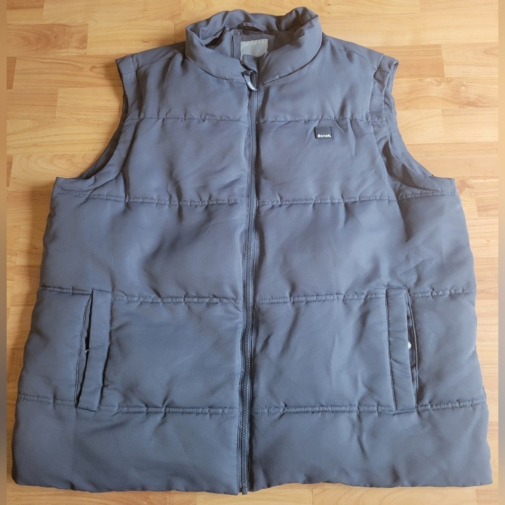 BENCH Gray Puffer Vest Outdoor fishing Utility Camping,  XL